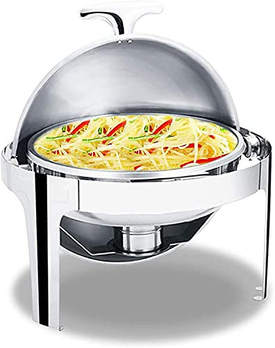 XDAWQP Roll Top Chafing Dish Full Size Stainless Steel Chafer and Buffet Warmers Set with Food Pan Water Pan and Fuel Holders Buffet Warmer for All Events
