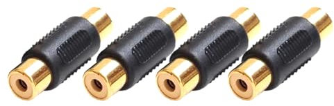 JZK 4 x RCA femmina a femmina, adattatore per frizione RCA Phono femmina, cavo di prolunga audio, per altoparlanti, cavo RCA, amplificatore, fotocamera, DVD, VCD