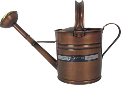 Synx Tools Gießkanne mit Brause aus Kupfer-Metall, 5 Liter, Anthrazit