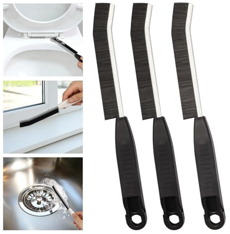 Hard Bristle Crevice Cleaning Brush,Grout Cleaner Brush,Scrub Brushes for Tile Floor,Gap Cleaning Supplies with Clip for Bathtub,Shower,Sink,Kitchen,Home Essentials,Gi-ft for Women Men(3PCS)