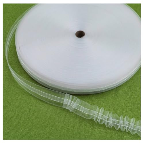 SHTGOI Gardinenband 30m 2,5cm transparenten Vorhangband Faltenband gardinenband universalband reihband kräuselband Schlaufenband stegband für Gardine Haken Mädchenzimmer Wohnzimmer Schlafzimmer