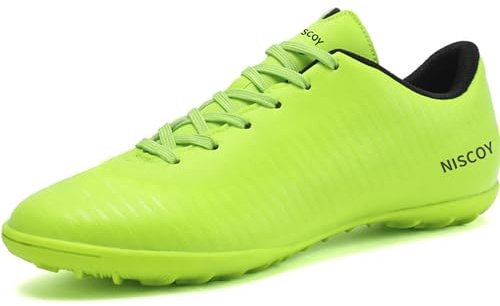Soccer Cleats for Mens Womens Turf Soccer Shoes Indoor Unisex Football Boots Wide Training Sneaker Green 39