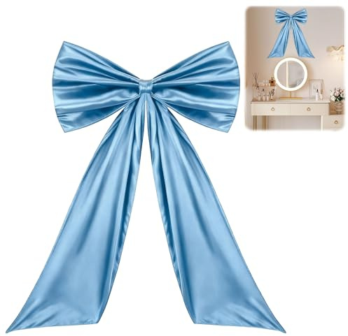 YuLiMirich Große Satinschleife, Geschenkschleife Groß, Blau Schleifen Weihnachten, Satinschleifen Grosse für Partydekoration, Hochzeit, Wanddekoration, Heimdekoration