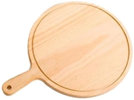 NihaoWXM Tablas Pizza Plato de Pizza Madera Pino, Tabla Redonda for con asa, Bandeja for, Cortar, Plato for y Pastel(7 Inch)