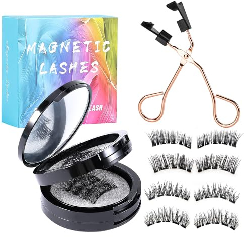 Tragefertige Magnetische Wimpern 3D Volume Set in Geschenkbox – Wiederverwendbare Wimpern Extensions ohne Kleber, Extra Dünne Magneten für Natürlichen Look und Einfache Anwendung