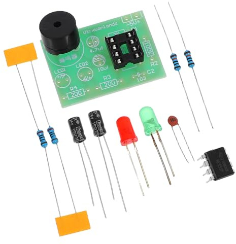 DOITOOL Kit d'entraînement à souder 3 pièces avec circuit de minuterie Ne555, circuit clignotant LED et kit électronique double LED pour l'apprentissage pratique du circuit imprimé