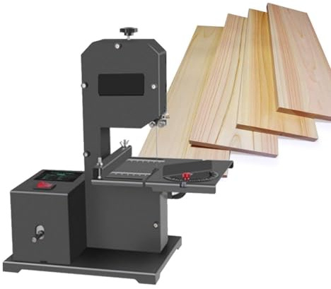 Professionell Tabli Bandsåg 800 W | Skärhöjd 70 mm, halsdjup 90 mm | raka och böjda snitt | justerbart lutningsbart metallbord (0–45°) | träskärmaskin