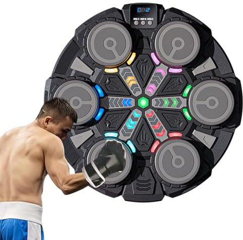 Music Boxing Machine mit Boxhandschuhen, Intelligente Musik Boxmaschine Wandmontage mit LED-Display & Bluetooth, 11 Geschwindigkeiten, Sport Geräte Home-Gym Equipment für Fitness & Stressabbau