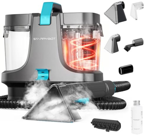 STARRYBOT Dampf- und Heiztechnologie 1500W Tragbarer Waschsauger Teppichreiniger, 18Kpa Nasssauger Polsterreiniger, Multifunktionaler Fleckenreiniger für Haustiere, Sofa, Teppiche & Treppen
