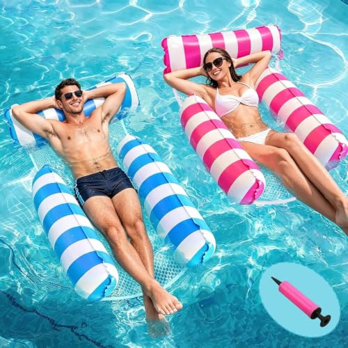 Pool Schwimmende Hängematte 2 Aufblasbare Wasserhängematte für Erwachsene | 4-in-1 Wasser Hängematte Faltbars