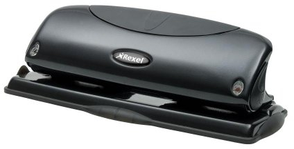 Rexel Precision 425 4 Hole Punch, 25 Sheet Capacity, Paper Alignment Indicator, Metal, Black, 2100755