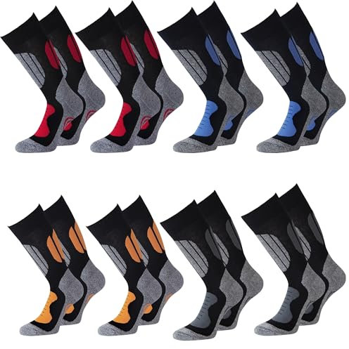 Ski Socken Herren und Damen Kniestrümpfe zum Skifahren, Snowboarden, Wintersport, warme Sportsocken Skisocke Trekkingsocken 8 Paar
