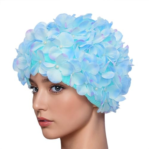 Medifier Badekappe für Damen, Vintage-Stil, Blumenmuster, Retro-Stil