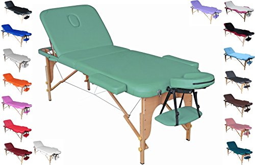 VENERE Lettino Legno Pieghevole Massaggi Estetica Tattoo Verde Menta