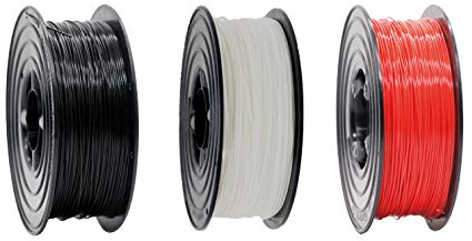 PLA Filament 1,75mm 3D Drucker oder Stift 3 er Set 3x 1Kg schwarz weiss rot