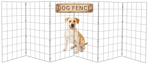 Conka Pets – Outdoor Dog Fence – Wire Garden Barrier for All Sized Dogs – 1 Metre High – 10cmx12cm Mesh Stops Dogs from Jumping - Portable, Strong, Durable and Foldable - Covers 6ft/1.8 Metre Gap