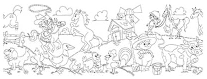 Info Notes Q872308 Rotolo Creativo Adesivo Tema Fattoria, 30 x 400 cm