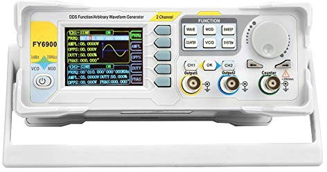 Generador de señales, FY6900-60M 60 MHz 2.4 pulgadas TFT DDS digital multifunción Forma de onda Medidor de frecuencia Contador Generadores de fuente de pulso Modulación AM/PM/ASK/FSK/PSK(UE)