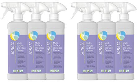 Sonett Organic Multi-Surface and Glass Cleaner Spray Liquid 17 fl oz (6 Count)