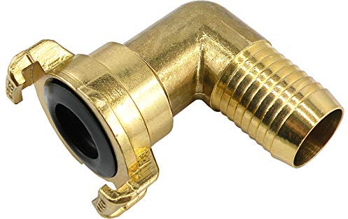 GeKa - Giunto ad innesto rapido per tubo da giardino, 40 mm, raccordo ad angolo con attacco per tubo (esecuzione: A7-32 mm)