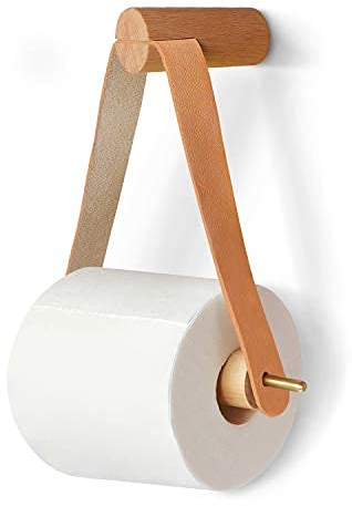 Toilettenpapierhalter Holz Ohne Bohren, Nordic Kreative Rollenhalter Badezimmer Retro Klopapierhalter