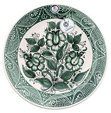 CERÁMICA RAMBLEÑA | Plato Decorativo para Colgar en Pared | Plato de cerámica | Plato de Pared | Plato Pared Modelo D30 | 100% Decorado a Mano | 35x35x5 cm