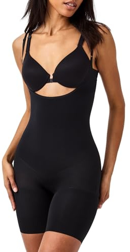 Spanx SPANXsculpt Power Series Open-Bust Mid-Thigh Bodysuit - Level 4 Compression - Lightweight Body Shaper - Shapewear for Women - Very Black - 1X