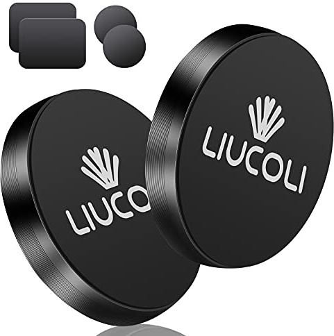 LIUCOLI Handyhalterung Auto Magnet, Kfz Magnet Handyhalter 2 Stück Magnetische Handyhalterung fürs Auto mit Metallplatte Kompatibel mit iPhone/Pro Max Samsung Galaxy/Note Huawei Usw.