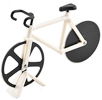 huihuijia Pizza cutter wheel Pizza cutters bicycle pizza cutter Non-slip pizza cutter Pizza wheel bike pizza cutter Pizza knife Wheel pizza cutter white