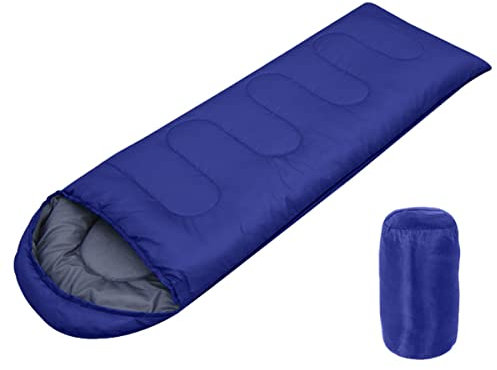 Schlafsack Outdoor Ultraleicht, Deckenschlafsack Baumwolle Erwachsene, 2 in 1 Funktion DeckenschlafsäCke mit Kompressionssack, Warm und Atmungsaktiv, für Outdoor Camping, Reise, Wande(Color:Navy blau)