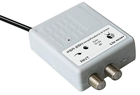 ECI ELETTROFORNITURE AMPLIFICATORE DI LINEA TV DIGITALE 1 ingr. VHF+UHF regolabile 15÷25dB, autoalimentato,connett. F,mod. PSA 25N-LTE READY