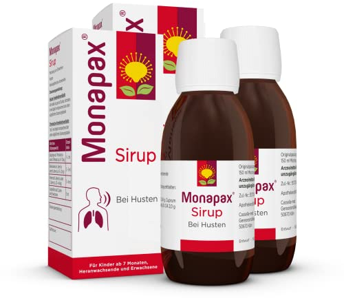Monapax Sirup gegen Reizhusten | Pflanzlicher Erkältungssirup für Erwachsene und Kinder ab 7 Monaten | 150 ml (2x 150ml)