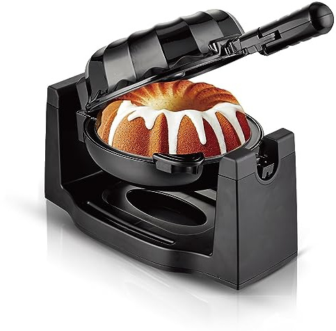 QCHIAN 1800W Electric Rotating Lava Cake Maker, Automatic Constant Temperature, Uniform Heat, with Non-Slip Feet and Non-Stick Plate, for Home Kitchen and Commercial