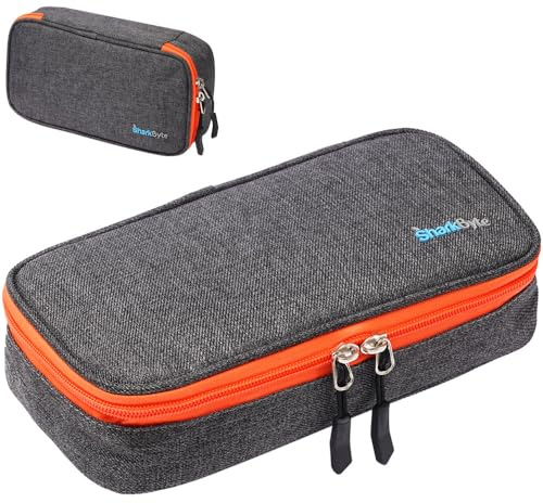 SharkByte Large Pencil Case Organiser, Big Capacity School Stationery Storage Pouch with Divider, Pen Holder for Students, Study Supplies, Classroom Essentials, Travel & Everyday Organisation