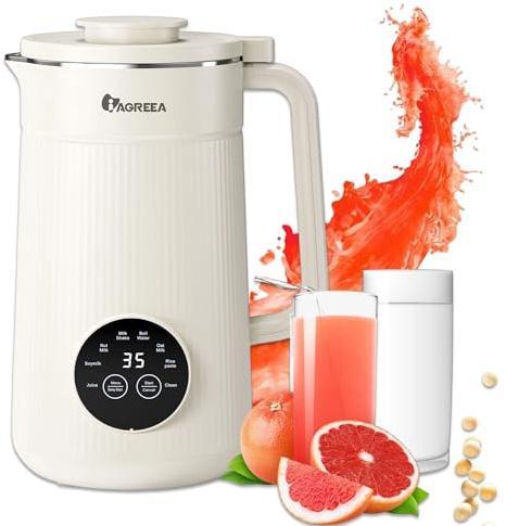 8-IN-1 IAGREEA Nut Milk Maker Machine, 35 oz Soy Milk Maker, Oat, Soy, Plant Based and Dairy Free Beverages, Juice, 2H Keep Warm Countertop Blender, 10 Blades, 12H Delay Start, BPA-Free, Self-Cleaning