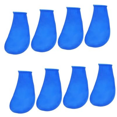 Beaupretty 8stücke wasserdichte Hundeschuhe Für Kleine Hunde rutschfeste Gummistiefel Für Outdoor-aktivitäten Langlebige Und Schützende Pfotenschuhe Für Katzen Und Hunde Blau s