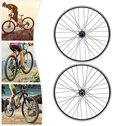 XUEMANSHOP Laufrad 29 Zoll Fahrrad Vorne+ Hinten, mit Doppelten Sechs-Loch-Scheibenbremsen Ausgestattet für 7, 8, 9, 10, 11 und 12S Kassetten Geeignet (Bunte Naben)