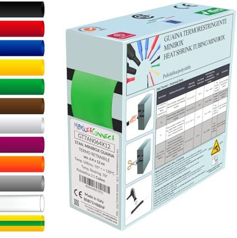 MarketConnect® Guaina Termorestringente Ø 3,2 mm, L 20mt • VERDE • MINIBOX 2:1 BIG