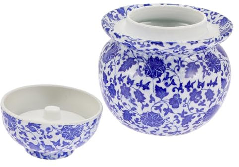 PRETYZOOM Kimchiglas aus Keramik Blauer Anzug keramische Gärung Glasgefäß mit Deckel Einmachgläser Keramikbehälter für die Küche Keramikgurken können Essiggurke Glasflasche China Container