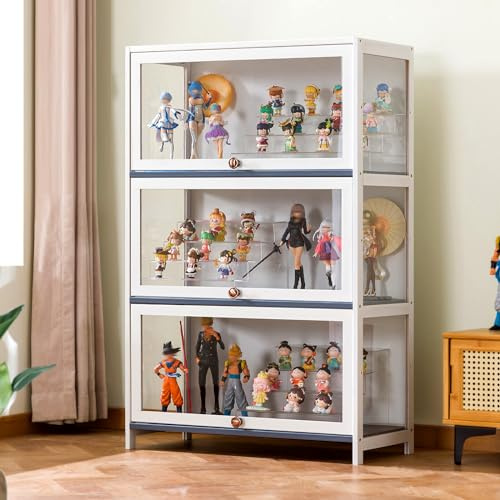 JFOZDM Vetrina Espositiva Per Collezionismo, Vetrina Multifunzionale in Vetro Antipolvere, Design Della Porta dell'armadio a Ribalta,Vetrinetta Espositiva per Uffici, Camere da Letto, Soggiorni