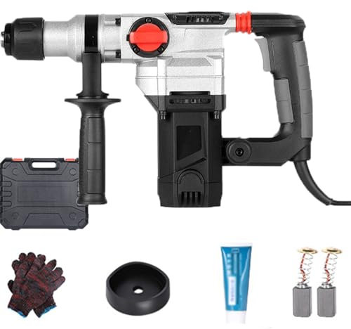 LFYLCDJJ Martello demolitore rotativo 220 V, Martello perforatore 3 in 1, Trapano a percussione 1200 W, Martello scalpellatore per calcestruzzo e muratura, 3900 BPM, Fornito con Custodia per Il.