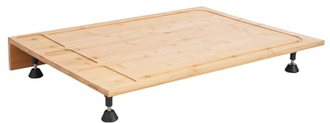 Cubierta de cocina de bambú para la mayoría de cocinas de gas y eléctricas, compatible como tabla de servir, 75 x 54 x 10 cm