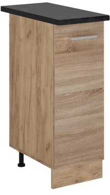 Vicco Apothekerschrank R-Line, Sonoma, 30 cm, AP Anthrazit, zur freien Kombination innerhalb modularer Küchensysteme