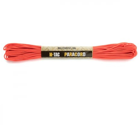 M-Tac Paracord Minicord – 15m robuste Fallschirmschnur, 4mm Durchmesser, 240kg Belastbarkeit, leichte & strapazierfähige Nylonseil für Survival, Bushcraft & taktische Ausrüstung, Orange
