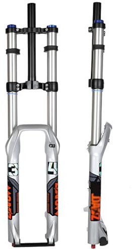 Mountainbike-Federgabeln 26/27,5 Zoll Doppelschulter-Luftfedergabel 160/180/200 Mm Federweg 9 X 100 Mm QR-Scheibenbremsen Dämpfungseinstellung 1-1/8 Zoll Gerades Rohr Vorderradgabel(Travel 200mm,26)