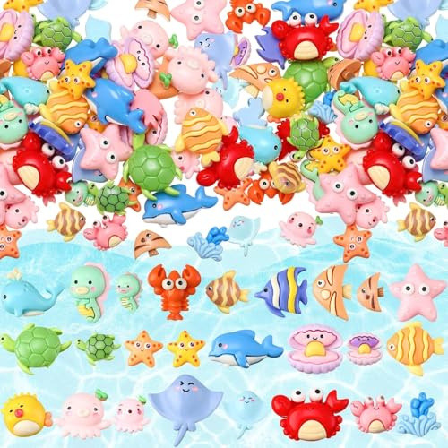 25 Pièces Mini Figurines d'Océan, Figurines d'animaux Marins, Mini Animaux en Résine, Mini Figurines d'animaux, pour DIY Aquarium Jardin Maison de Poupée Décorations