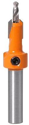 Broca de vástago de 8mm, HSS, juego de brocas for enrutador de avellanado for carpintería, Extractor de tornillos, demolición Remon for Fresa de madera, 1 ud.(03)