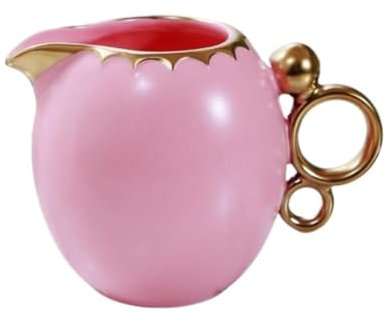 AMYSTY Milk Jug Gravy Boat Ceramic Milk Jug Western Food Sauce Jug European Coffee Jug Tea Bucket Gravy Boat Gravy Jug For Salad Dressings(Pink)