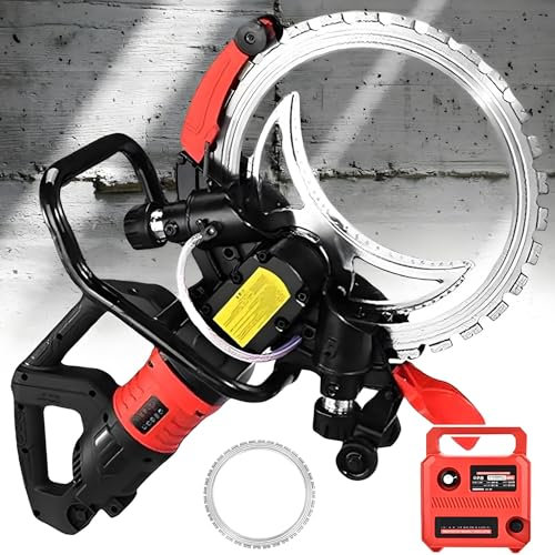 Scie à Béton Annulaire 40cm, 8980W/9500W, Scie à Béton électrique, Rainureuse Murale 3000Tr/Min Avec Système D'aspiration Des Poussières, Pour Béton, Fers à Béton, Briques, Marbre,9500W