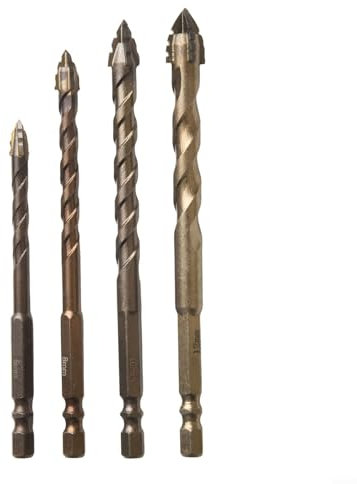 4 punte eccentriche per perforare e forare piastrelle di vetro, design a spirale per stabilità e vibrazioni ridotte
